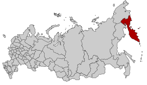 Localización del Krai de Kamchatka en Rusia