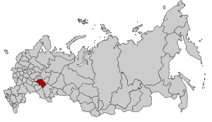 Localización de la República de Tartaristán en Rusia