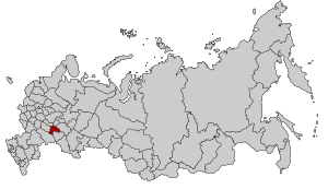 Mapa de Rusia resaltando el óblast de Ulyanovsk{{{name}}}
