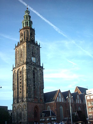 Vista al Martinitoren desde la  Grote Markt.