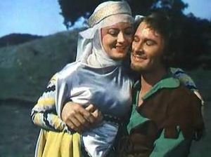 Olivia de Havilland and Errol Flynn in The Adventures of Robin Hood trailer.JPG