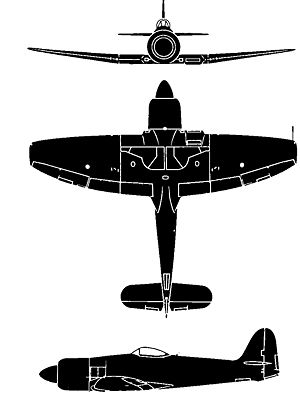 Orthographically projected diagram of the Sea Fury FB 11.