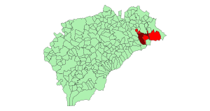 Municipio de Riaza, Villacorta se sitúa al Este