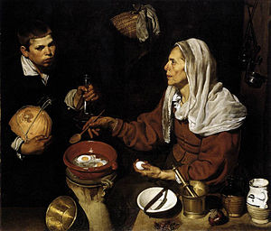 Vieja friendo huevos, by Diego Velázquez.jpg