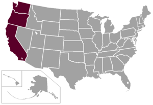 WCC West Coast Conference Map.PNG