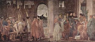 Disputa de San Pedro con Simón el Mago y muerte de San Pedro, Lippi