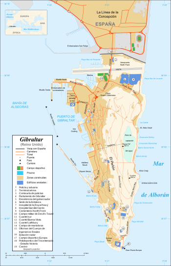 Mapa de Gibraltar