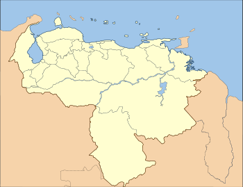 Localización de la Gran Sabana en Venezuela.