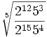 \sqrt[5]\frac{2^{12}5^3}{2^{15}5^4}