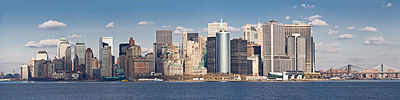 Vista de Lover Manhattan desde el ferry de Staten Island