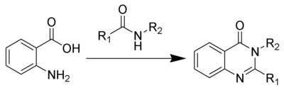 Niementowski Quinazoline Synthesis Scheme.png