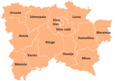 Divisão administrativa do condado de Võru