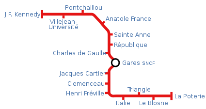 Mapa del metro de Rennes