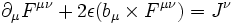  \partial_{\mu}F^{\mu\nu} + 2 \epsilon ( b_\mu \times F^{\mu\nu} ) = J^\nu
