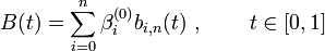 B(t) = \sum_{i=0}^n \beta_i^{(0)} b_{i,n}(t) \mbox{ , } \qquad t \in [0,1]