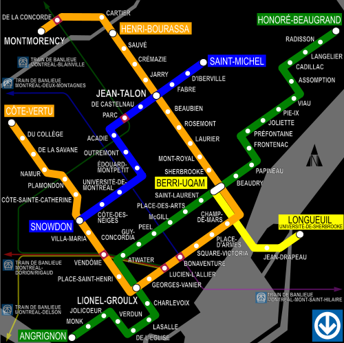 Mapa del metro de Montreal