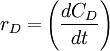 {r_D = }\left ( \frac{dC_D}{dt} \right ) 