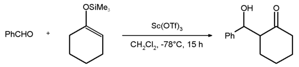 Condensación aldólica mediada por el triflato de escandio