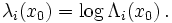  \lambda_i(x_0) = \log \Lambda_i(x_0) \,.