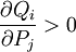 \frac{\partial Q_i}{\partial P_j} > 0
