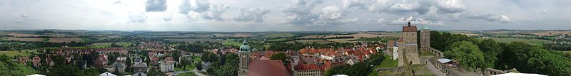 Foto panorámica de 360° de Stolpen, tomada desde el castillo.