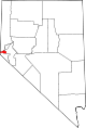 Mapa de Nevada con la ubicación del condado de Carson City