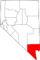 Mapa de Nevada con la ubicación del condado de Clark