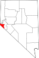Mapa de Nevada con la ubicación del condado de Douglas