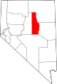 Mapa de Nevada con la ubicación del condado de Eureka