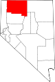 Mapa de Nevada con la ubicación del condado de Humboldt