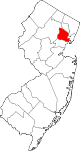 Mapa de Nueva Jersey con la ubicación del condado de Essex