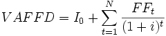  VAFFD = I_0 + \sum_{t=1}^N{\frac{FF_t}{(1+i)^t}} 