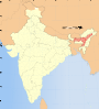 Ubicación de Assam en India.