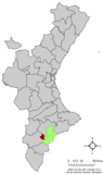 Localización de Agost respecto a la Comunidad Valenciana