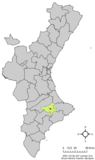 Localización de Almudaina respecto a la Comunidad Valenciana