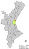 Localización de Emperador respecto al País Valenciano