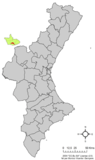 Localización de Casas Altas respecto al País Valenciano