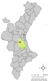 Localización de Catadau en la Comunidad Valenciana