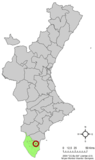 Localización de Daya Vieja respecto a la Comunidad Valenciana