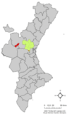 Localización de Loriguilla respecto al País Valenciano