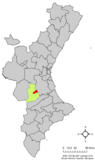 Localización de Navarrés respecto a la Comunidad Valenciana