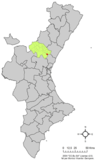 Localización de Sot de Ferrer respecto a la Comunidad Valenciana