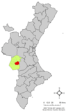 Localización de Teresa de Cofrentes respecto a la Comunidad Valenciana