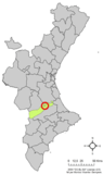 Localización de Torrella respecto a la Comunidad Valenciana