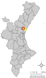 Localización de Torres Torres respecto al País Valenciano