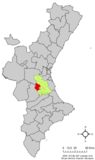 Localización de Tous en la Comunidad Valenciana