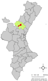 Localización de Jérica respecto a la Comunidad Valenciana