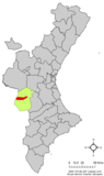 Localización de Jarafuel respecto a la Comunidad Valenciana