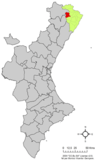 Localización de Chert respecto al País Valenciano