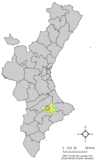 Localización de Alquería de Aznar respecto a la Comunidad Valenciana